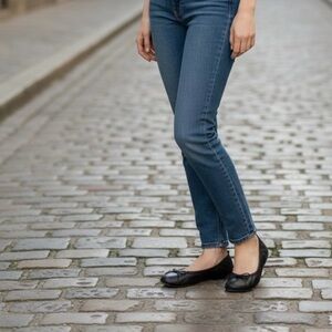 ALDO Black Leather Bow Ballet Flats Size 7 Quiet Luxury